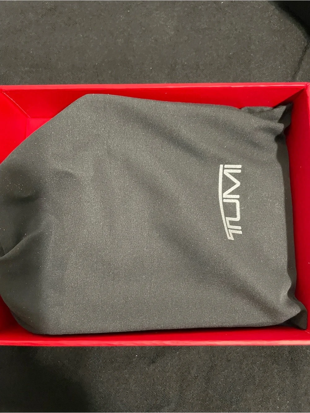 Tumi Brown Leather Card Case with Metal Logo